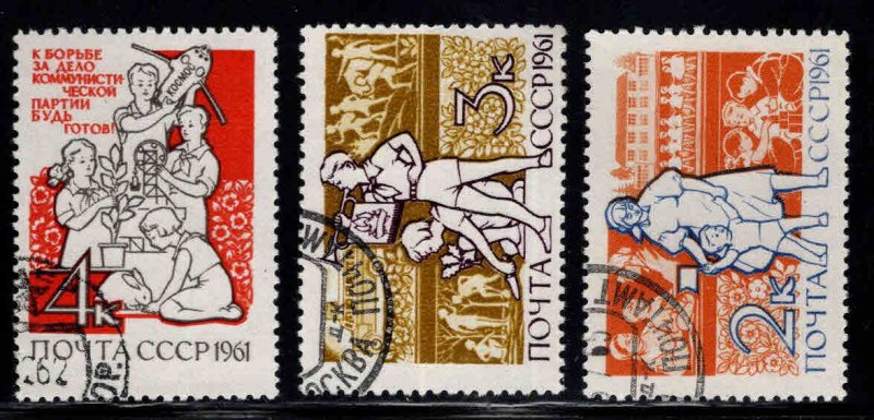 Russia Scott 2487-2489 Used CTO Young Pioneer set 1961