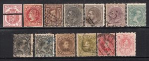 Spain 1854-1905 Group of 13 Stamps(10 Used, 3 Mint) CV$85