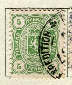 FINLAND; 1883 early classic numeral issue used 5p. value Postmark