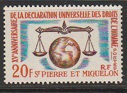 1963 St. Pierre and Miquelon - Sc 368 - MH VF - 1 single - Human Rights