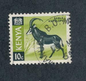 Kenya 1966 Scott 21 used - 10c, Sable antelope