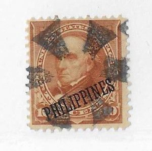 Philippines Sc #217 10c brown used with a better cork cancel VF