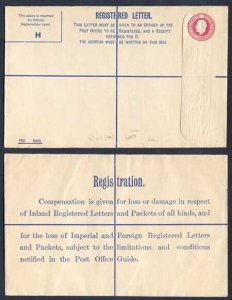 RP42 KGV 4 1/2d Registered Envelope size H Mint