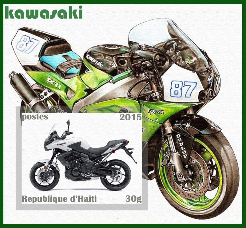 HAITI SHEET CINDERELLA IMPERF MOTORCYCLES KAWASAKI