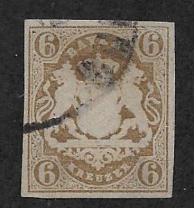 GERMAN STATES - BAVARIA SC# 18  VF/U 1868