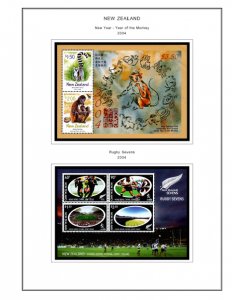 COLOR PRINTED NEW ZEALAND 2000-2004 STAMP ALBUM PAGES (88 illustrated pages)