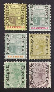 MOMEN: MAURITIUS SG #157-162 1902 MINT OG H £160 LOT #64116