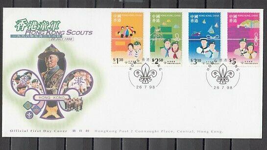 Hong Kong, Scott cat. 822-825. Scouting issue. First day cover. 