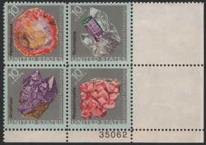 SC#1538-41 10¢ Mineral Heritage Plate Block: LR #35062 (1974) MNH