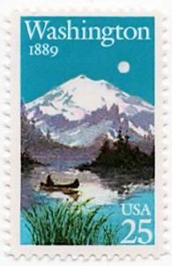 1989 Washington Statehood Single 25c Postage Stamp, Sc# 2404, MNH, OG