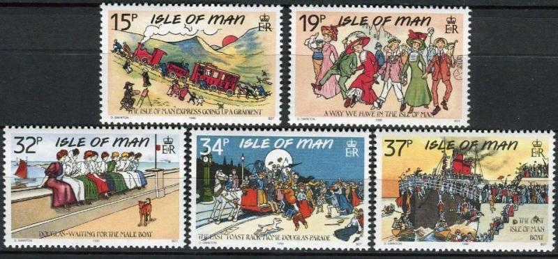 1990 I.O.M. Scott 413-417 Humorous Postcards MNH