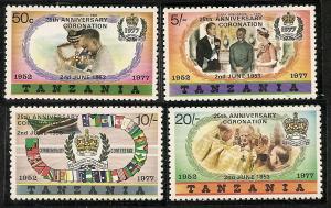 Tanzania  99-102 1978 QEII Coronation Anniv. Sm. Overprint