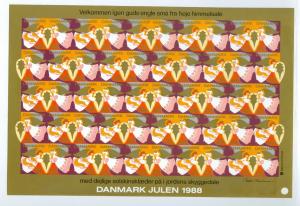 Denmark. Christmas Seal 1988.Comp. Set 9 Sheet. Scale/Proof Print. Imperforated