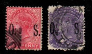 South Australia #O78, O79  Used  Scott $3.65