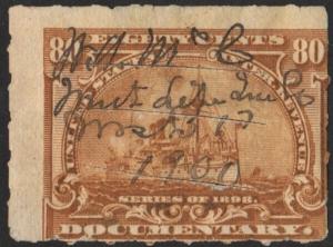SC#R172 80¢ Revenue: Documentary Stamp (1898) Cut Cancelled