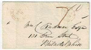 New Brunswick 1849 St. John cancel on cover to the U.S., via St. Andrews, NB