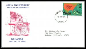 1976 BAHAMAS FDC Cover - 200th Anniversary American Independence L5  