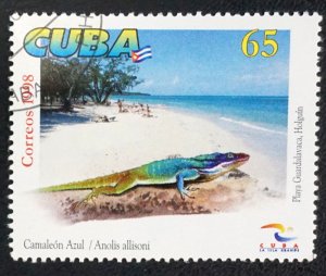 CUBA Sc# 3957   WORLD TOURISM DAY beaches reptile 65c   1998 used cto