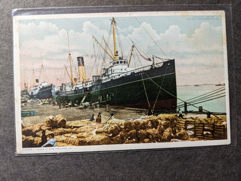 Steamer Freighter SS ALMAR, NEW ORLEANS, LA Naval Cover 1909 Postcard w/ note 