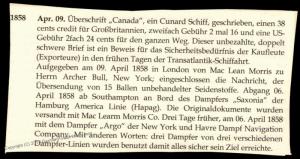 England Britain 1858 New York USA Cunard Canada Transatlantic Stampless Co 77674