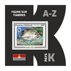 Togo - 2020 WWF Marine Life Stamp on Stamp - Stamp Souvenir Sheet - TG200226b11