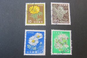 Japan 1966 Sc 881,1079,1442,1485 FU