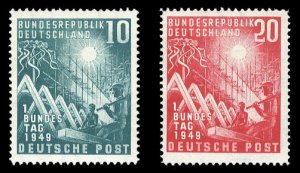 Germany #665-666 Cat$30.50, 1949 Reconstruction, set of two, lightly hinged