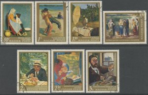 HUNGARY Sc#1863-1869 1967 Hungarian Paintings Complete Set Used