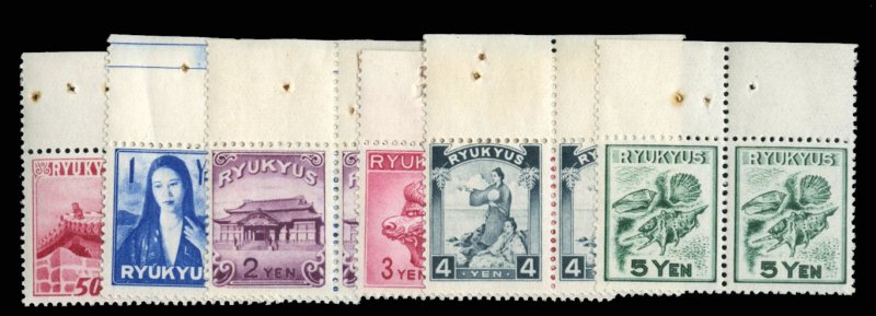 United States Possessions, Ryukyu Islands #8-13 Cat$105, 1950 50s-5y, set of ...