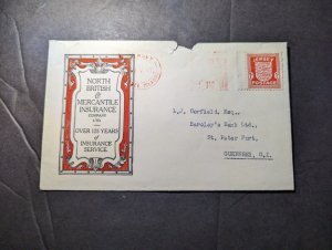 1941 England British Jersey Channel Islands Cover to St Peter Port Guernsey CI