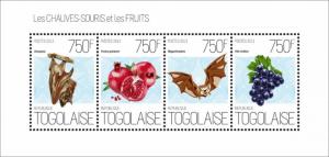 TOGO 2013 SHEET BATS WILDLIFE FRUITS tg13601a