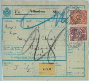 88913 - AUSTRIA Czechoslovakia - POSTAL HISTORY - PARCEL MAIL Formular Card