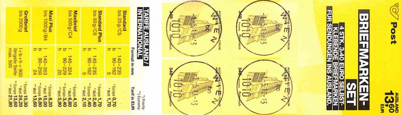 Austria Mi2935IA luxury canceled self-adhesive booklet Art museum building