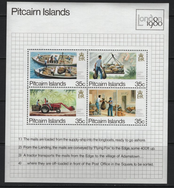 PITCAIRN ISLANDS  192 MNH SOUVENIR SHEET 1980