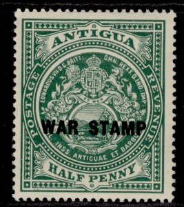 ANTIGUA GV SG52, ½d green, LH MINT.