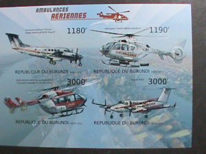 ​BURUNDI STAMP 2012 SC#1258 AIR AMBULANCE- IMPERF :MNH S/S SHEET VERY FINE