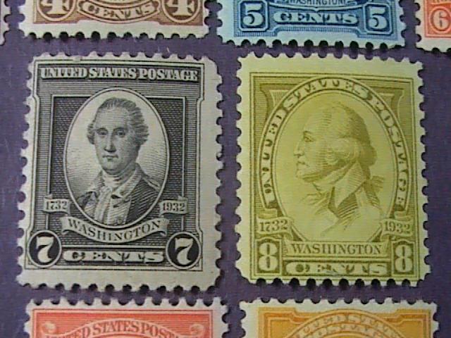 U.S.# --704-715-MINT NEVER/HINGED-COMPLETE SET--PORTRAITS OF WASHINGTON-1932