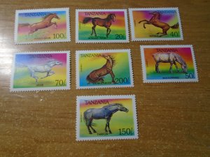 Horses  : Tanzania  #  1152-58  MNH