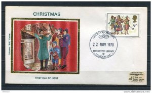 Great Britain 1978 Cover FDC Special Cancel Colorano Silk Christmas waits