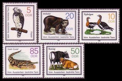 GDR Birds Protected Animals 5v 1985 MNH SG#E2662-E2666