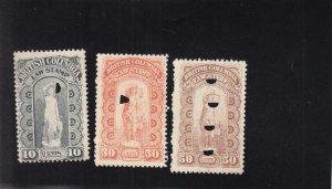 Canada: Brit.Columbia: Law Tax Stamps, Van Damme #BCL#5a-7a, Used (36995)