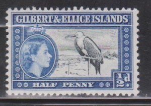 GILBERT & ELLICE ISLANDS Scott # 61 MH - QEII & Great Frigate Bird