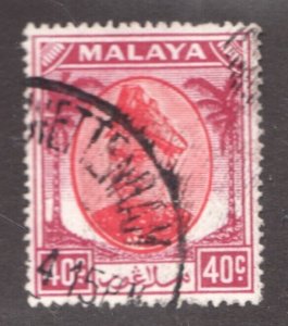 1949 Malaya Selangor Sc# 90 - 40¢, Sultan Hisam-ud-Din Alam Shah. Used Cv$8