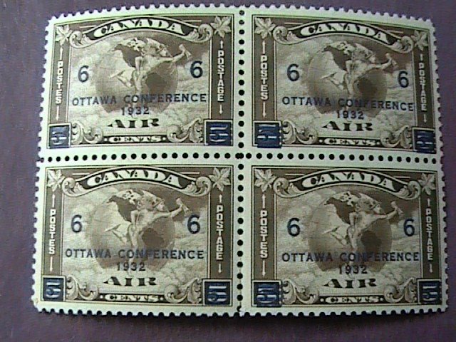 CANADA # C4-MNH(2) & MH(2)---BLOCK OF 4---AIR-MAIL------1932