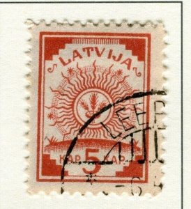 LATVIA; 1920-21 early local issue fine used 5k. value