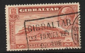 GIBRALTAR SG111 1931 1½d RED-BROWN USED