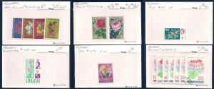 WORLDWIDE Topical Flowers (100) Different Sets Mint & Used