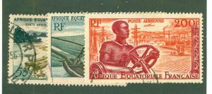 FRENCH EQUATORIAL AFRICA C39-41 USED CV $4.80 BIN $2.00
