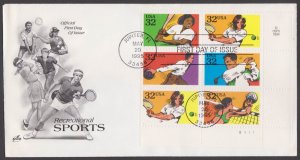 UNITED STATES USA - 1995 RECREATIONAL SPORTS - 6V - FDC