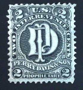 Scott #RS77a - 2c Black - Old Paper - Faults - Perry Davis & Son